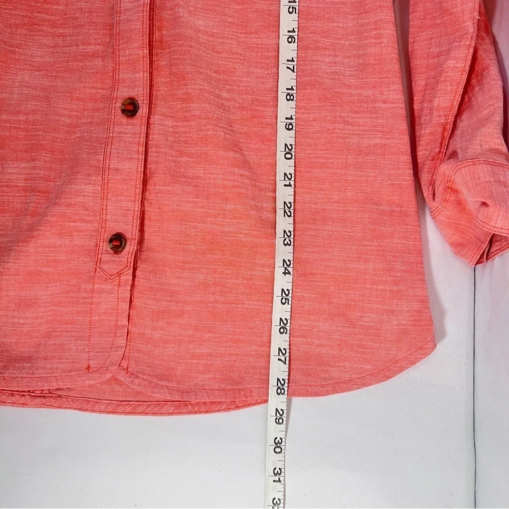 Mountain Hardwear Long Sleeve Button Down Shirt- Size XL - Orange colored